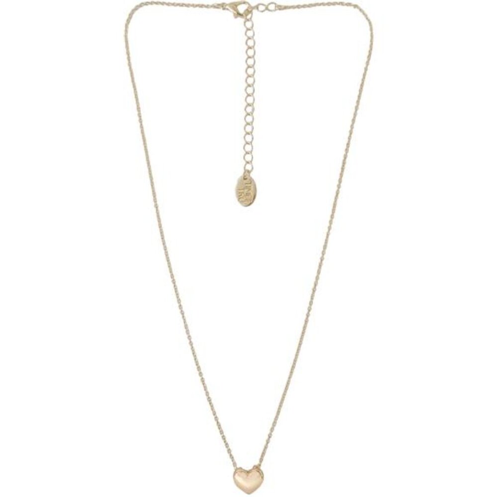 Time and Tru Women's Gold Tone Heart Pendant Necklace 18" with Extender